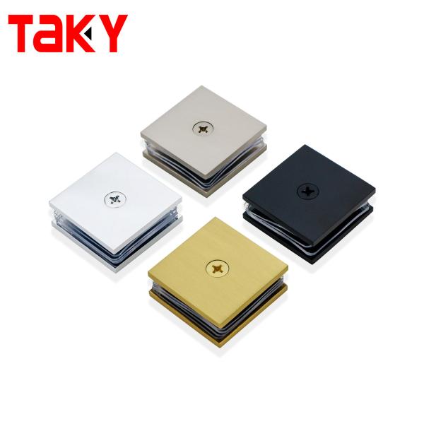 Square 0 Degree Fitting Glass to Glass Door Hinge Corner Glass Door Clamp