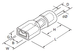 49.jpg Electrical Heat Shrink Female Spade Connectors Red Blue Yellow Available