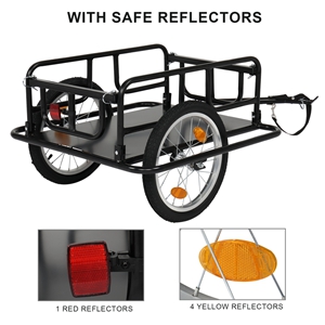 Foldable Bike Cargo Trailer with Bike Hitch, Bicycle Wagon Trailer with 16