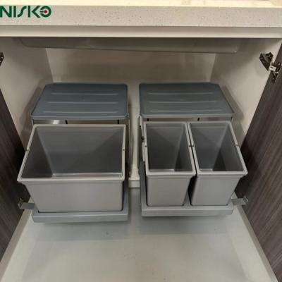 Double Pull Out Sliding Garbage Bins Kitchen Waste Container 10–15L