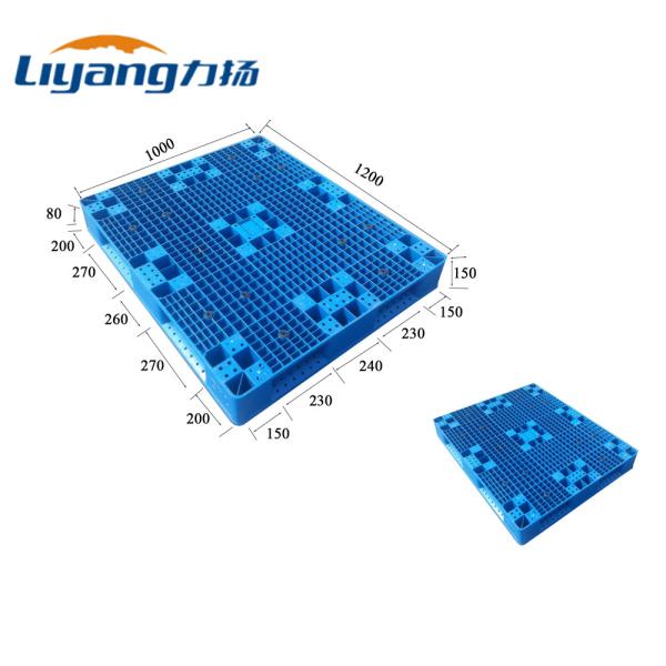 Páletes plásticas de Rackable do HDPE das páletes de quatro vias 1200mm×1000mm×150mm
