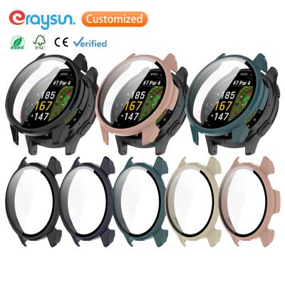 Eraysun Tempered Glass Case for Garmin Approach S50 Watch Full Coverage Bumper