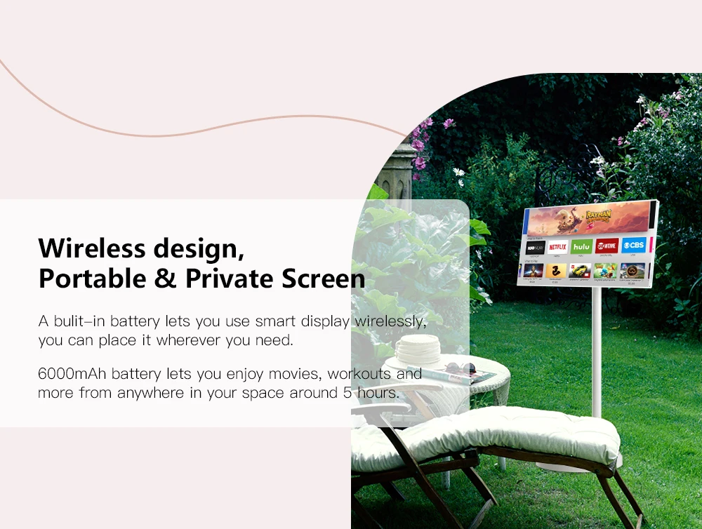Портативный 22 дюймовый Android Standbyme TV передвигающийся Smart WiFi сенсорный экран на полу стоячий телевизор