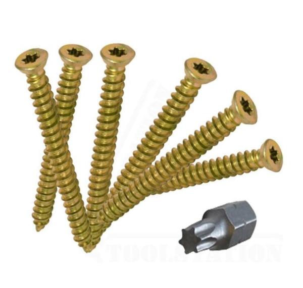 Countersunk 52mm Concrete Screws JIS Yellow Zinc Plated Bolts