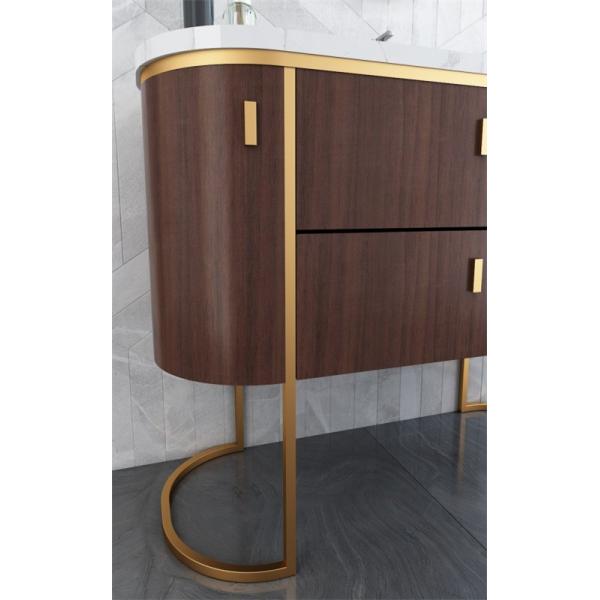 Современный изогнутый ванный шкаф из нержавеющей стали без формальдегида