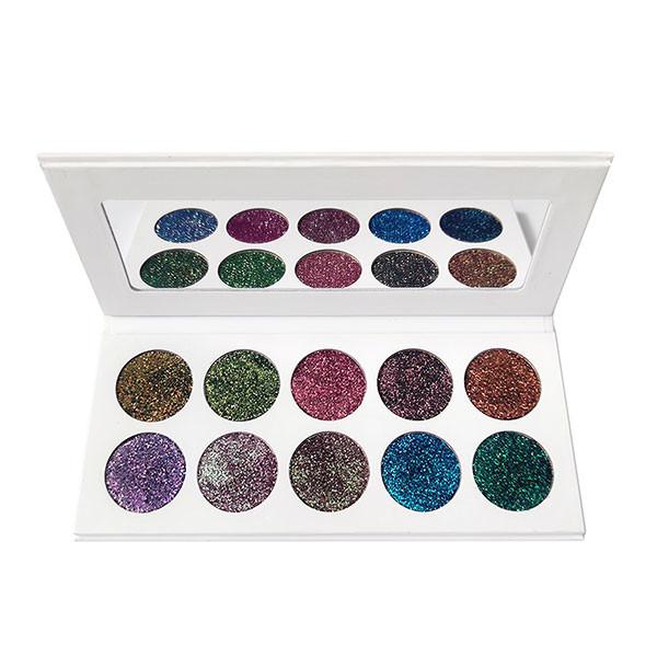 10 Colors Vegan Makeup Pressed Glitter Eyeshadow Palette