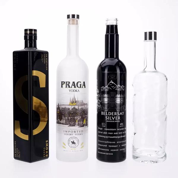 Custom Design Glass Bottle for Vodka 375ml 500ml 700ml 750ml Base Material