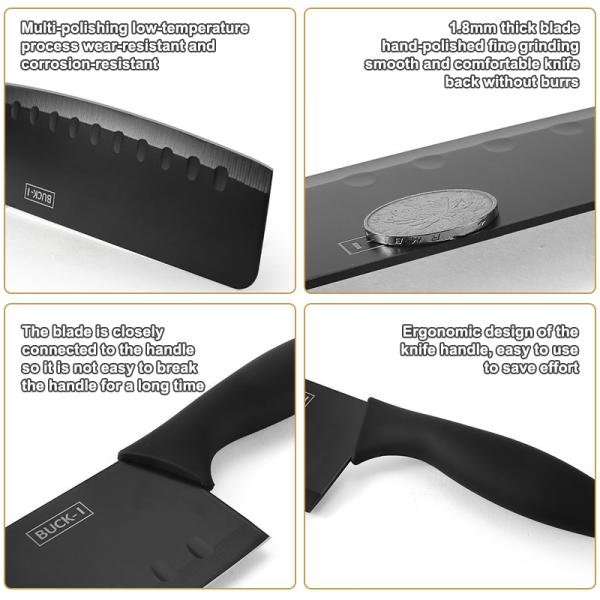 7-Piece Stainless Steel Chef Knife Set with Plastic Chopping Block and Board Holder