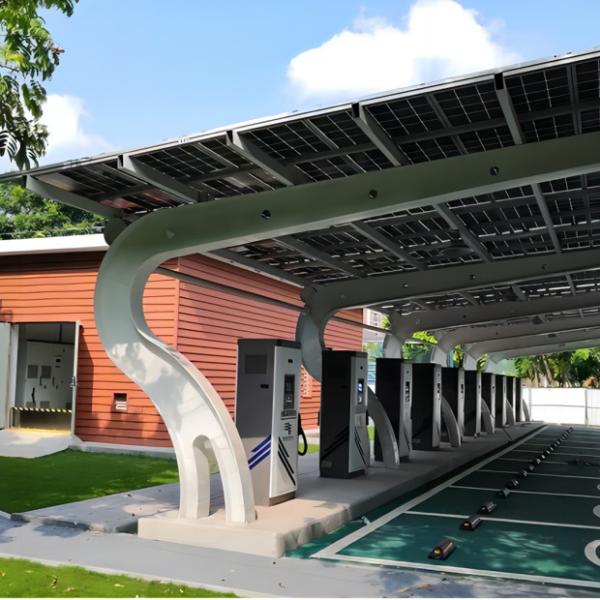 Estacionamento para carregamento de veículos elétricos Parque de estacionamento de painéis solares Parque de estacionamento SP-1 Pot de automóvel solar de alumínio