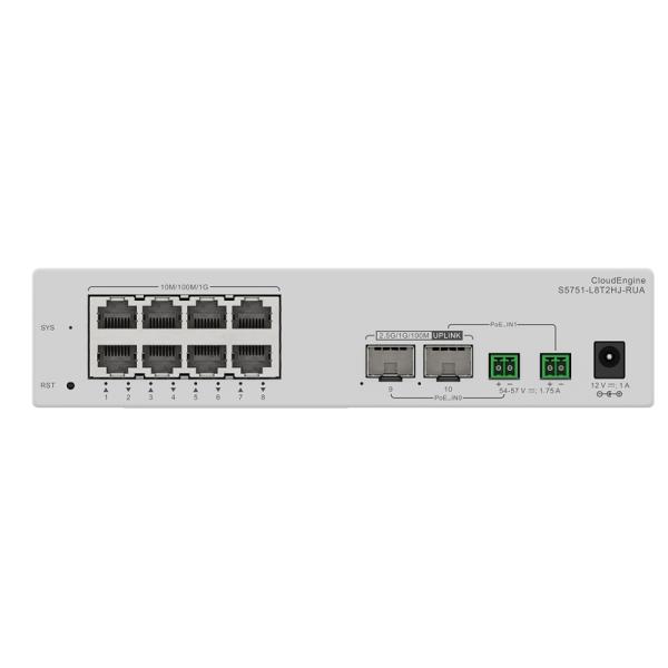S5751-L8T2HJ-RUA 2X 100M/1/2.5GE SFP Switch 10GE Remote Unit Switches