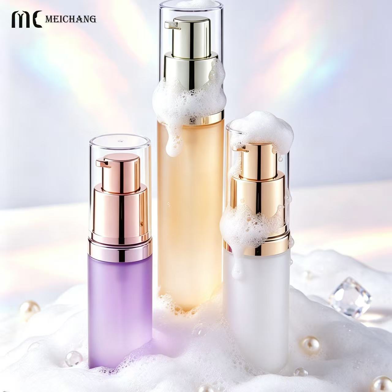 40ml 50ml 60ml PP Airless Foaming Pump Bottle for Travel-Size Facial Cleanser Packaging（MC-1804）