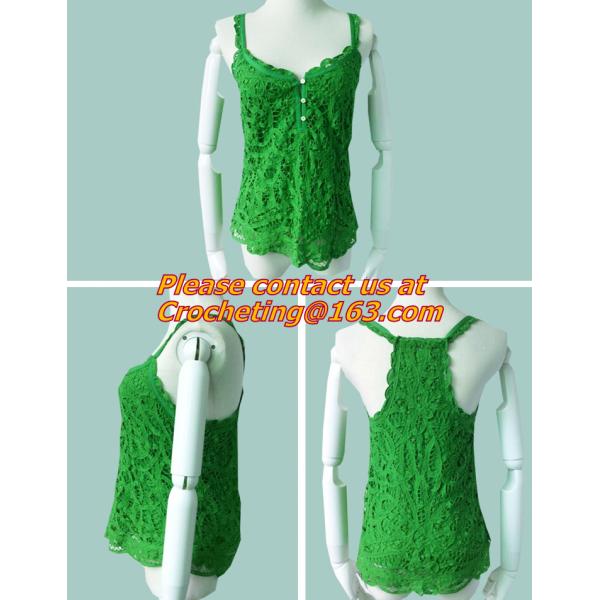 Casual Fashion, Vintage O-Neck, Sleeveless, Women Long Crochet, Chiffion Blouse Plus Size