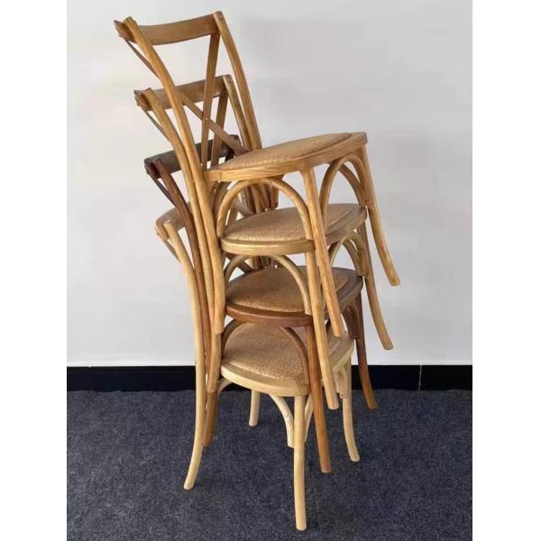 Restaurante y hotel silla de espalda cruzada de madera maciza tejida en estilo nórdico moderno para la boda
