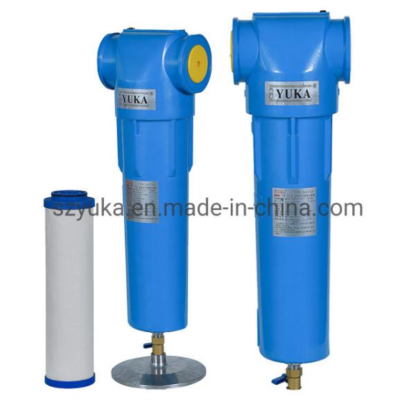 Cyclinder Stainless Steel And Doule Support Aluminum Compressed Air Filter for Industrial Element Serve Life 4000-6000 Hours