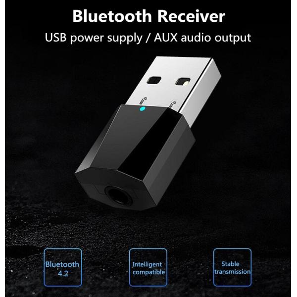 USB Bluetooth Music Receiver Car 3.5mm Audio Adapter for Amplifier Speaker