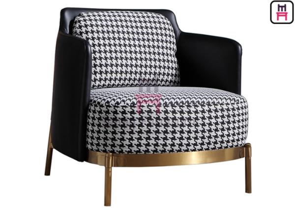 Tela moderna cadeira estofada do sofá de único Seat com pés de aço inoxidável