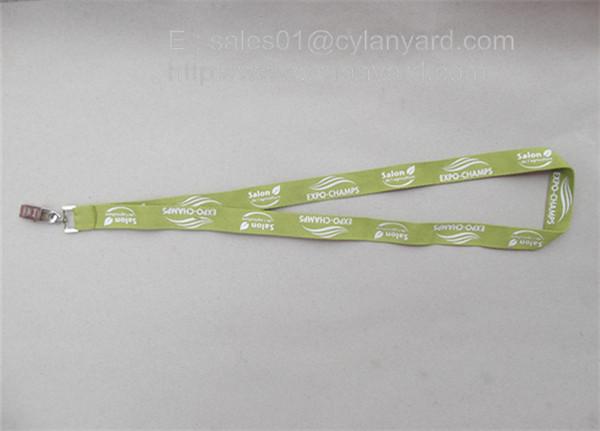 Promotional polyester lanyard with swivel metal jaw clip, metal id badge clip lanyards,