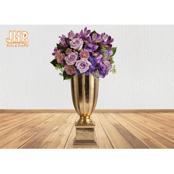 Gold Leafed Fiberglass Table Vases Homewares Decorative Items Trumpet Floor Vases