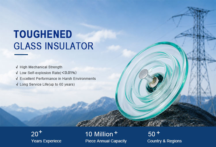 U70BL Toughened Glass Insulator for High Voltage Transmission