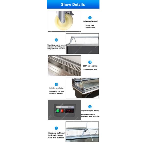 Countertop супермаркета Refrigerated охладитель витринного шкафа еды гастронома