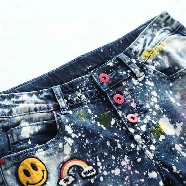 Adjustable Waist Bermuda Short Jeans Pant For Girl , Knee Length Denim Shorts