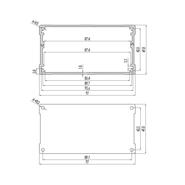 снабжение жилищем 97*50*120mm алюминиевое прессованное алюминиевое