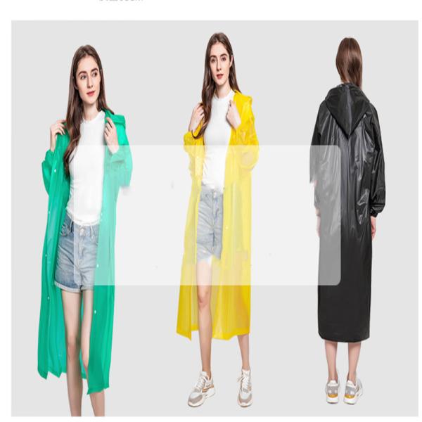 Reusable Biodegradable Rainwear Adult Women's Waterproof Raincoat for Outdoor Activities