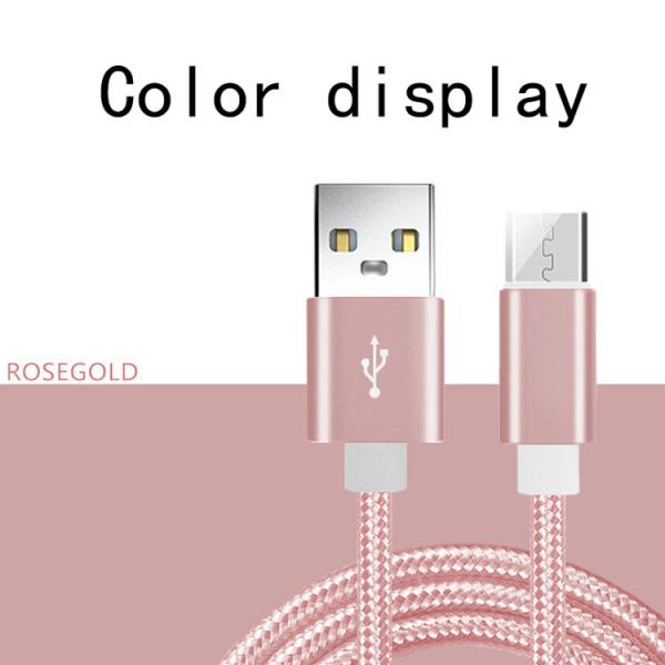 cabo trançado de nylon do carregador do cabo 2m 6ft 1m 3ft Iphone de 2.1A USB