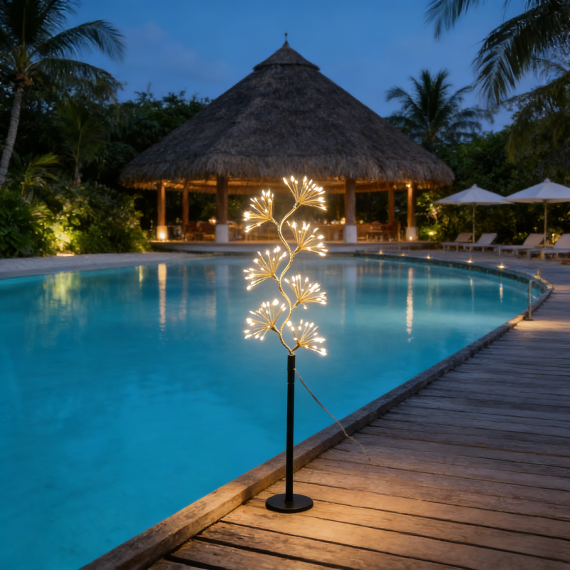 ground stake wire frame lights led artistic style providing illumination for outdoor commercial and residential settings