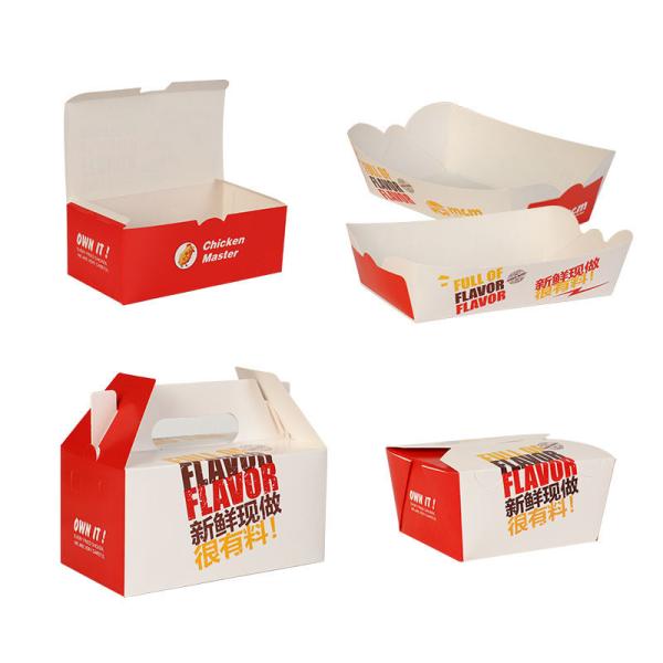 Customized takeout french fries hamburgers fried chicken cardboard boxes fast food packaging