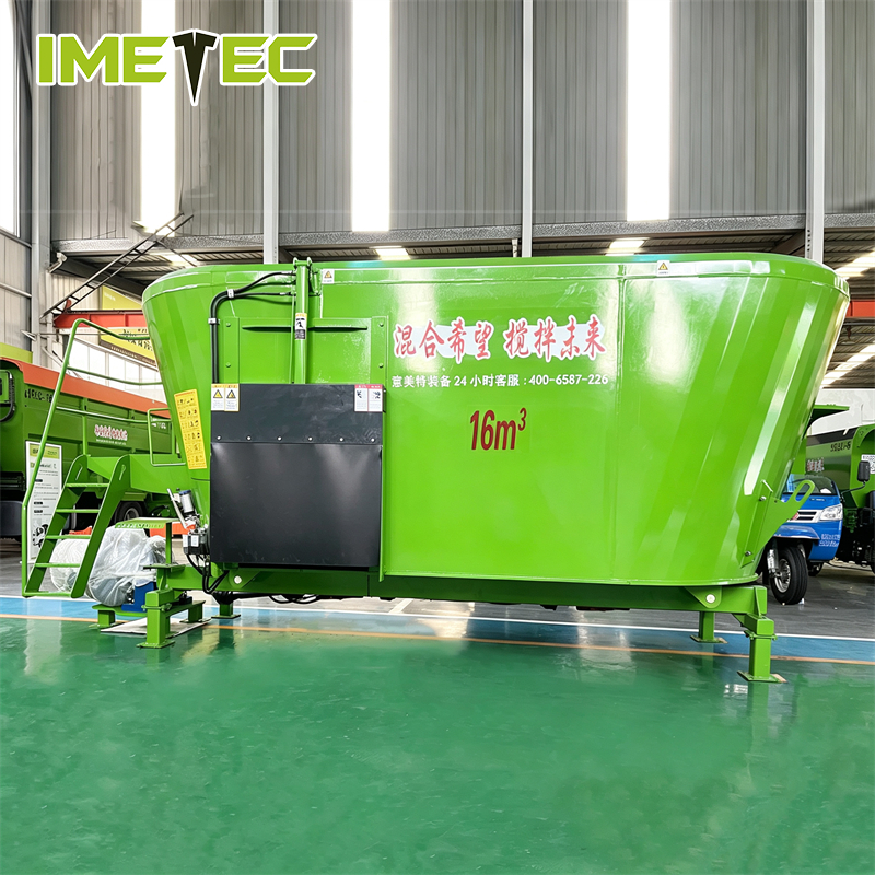 Commercial Vertical Stationary Forage TMR Feed Mixer For Dairy Beef Farms