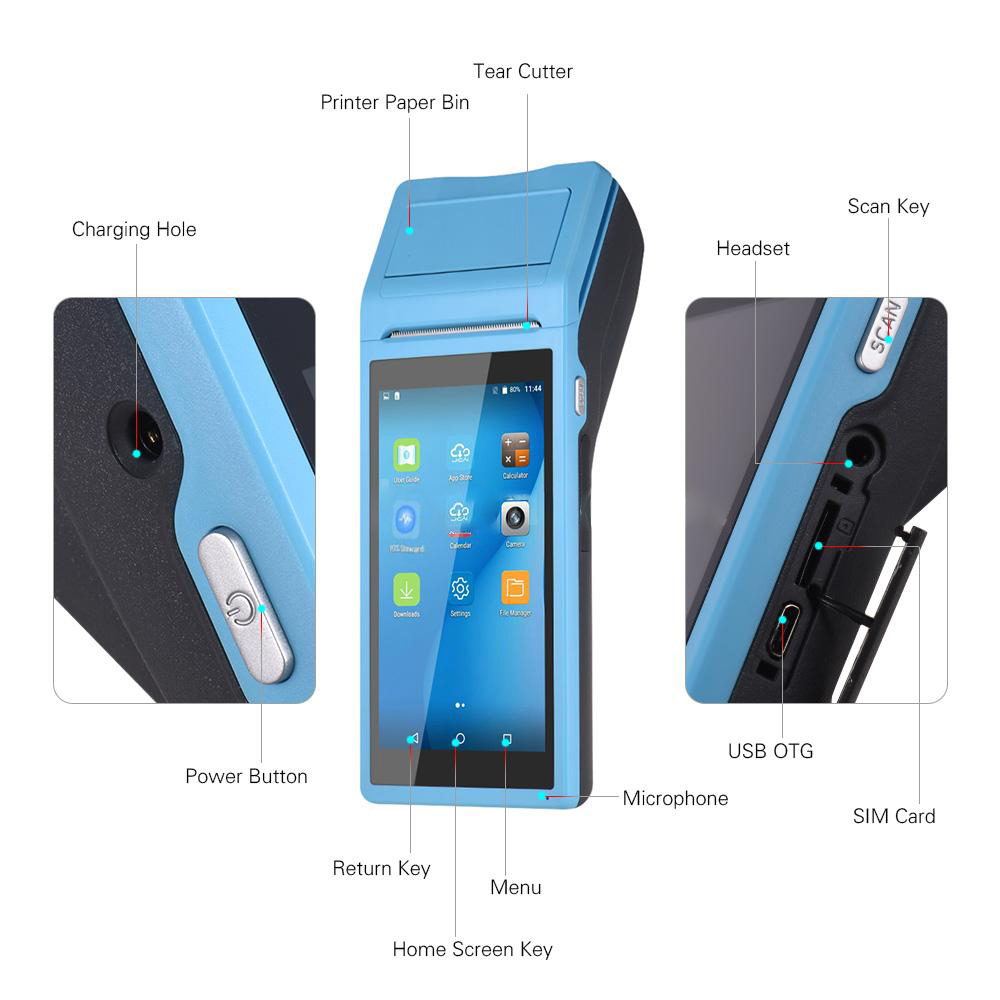 Склад NFC включил терминал POS андроида машины WIFI POS Handheld