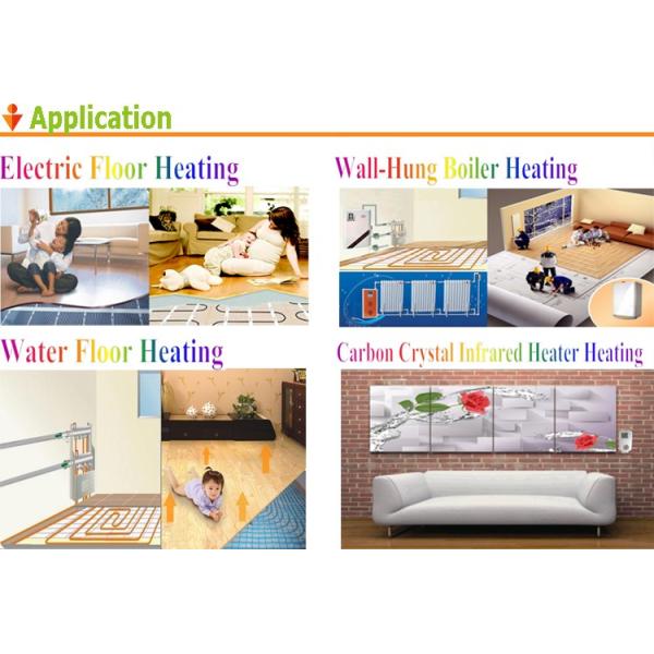 Black Large Touch Screen Thermostat Floor Heating System OEM / ODM