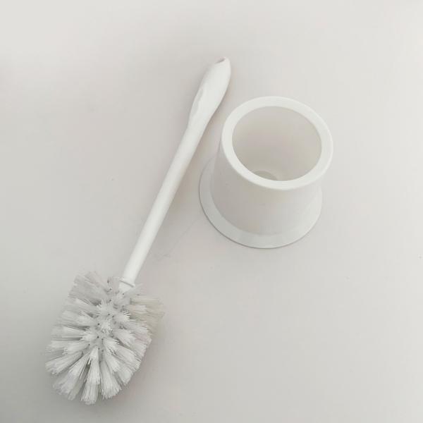 Bristle Toilet Seat Cleaning Brush Enlarged Stable Bottom Extended Ergonomic Handle White