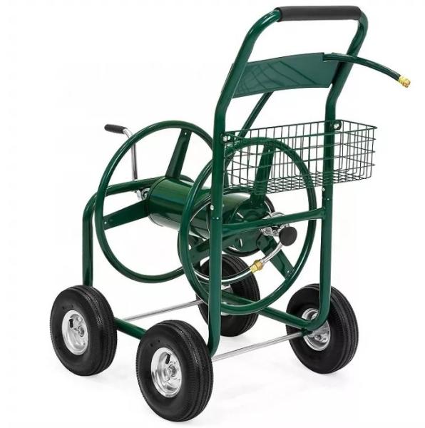 Efficiently Heavy Duty Hose Reel Cart Water Flowers Outdoor 4 Wheel