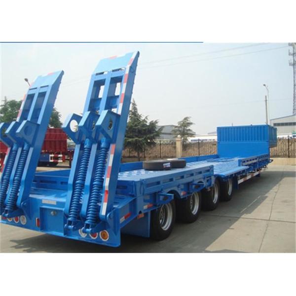 Heavy Duty Gooseneck Flatbed Trailer , 4 Axle Lowboy Semi Trailer 80 - 85 Ton