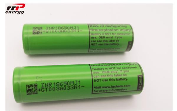 peso leve do bloco 3.7V 3500mAh INR18650MJ1 da bateria do fosfato do ferro do lítio de 10A LG