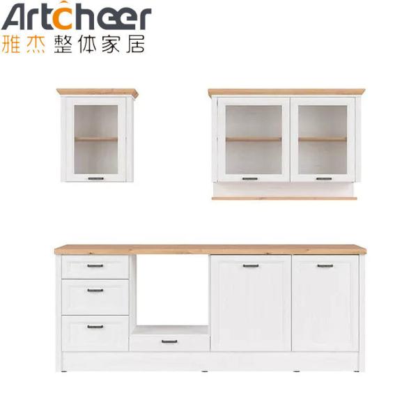 Outdoor and Bedroom Kitchen Cabinets with PVC Membrane Door Panel Surface Treatment
