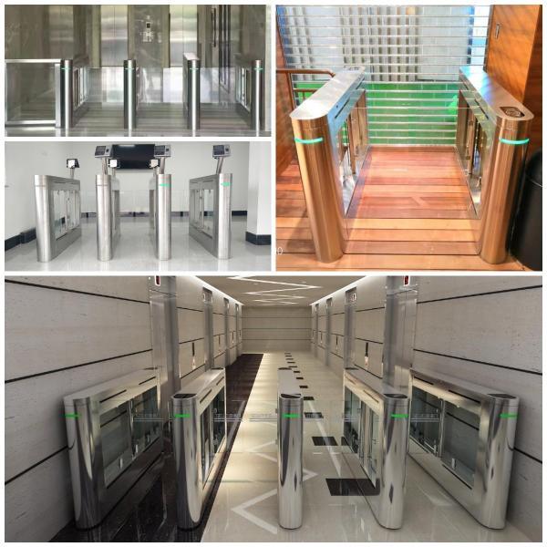 304 Системы автоматических ворот из нержавеющей стали Стеклянные дверные поворотники с билетовыми поворотниками