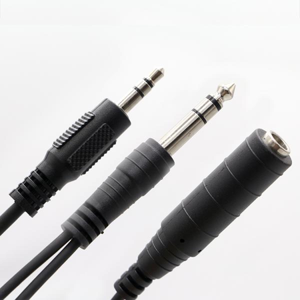 1M 2M 3M  Y Splitter Male to Female 6.35mm 3.5mm TRS Microphone Stereo Jack Audio Cable