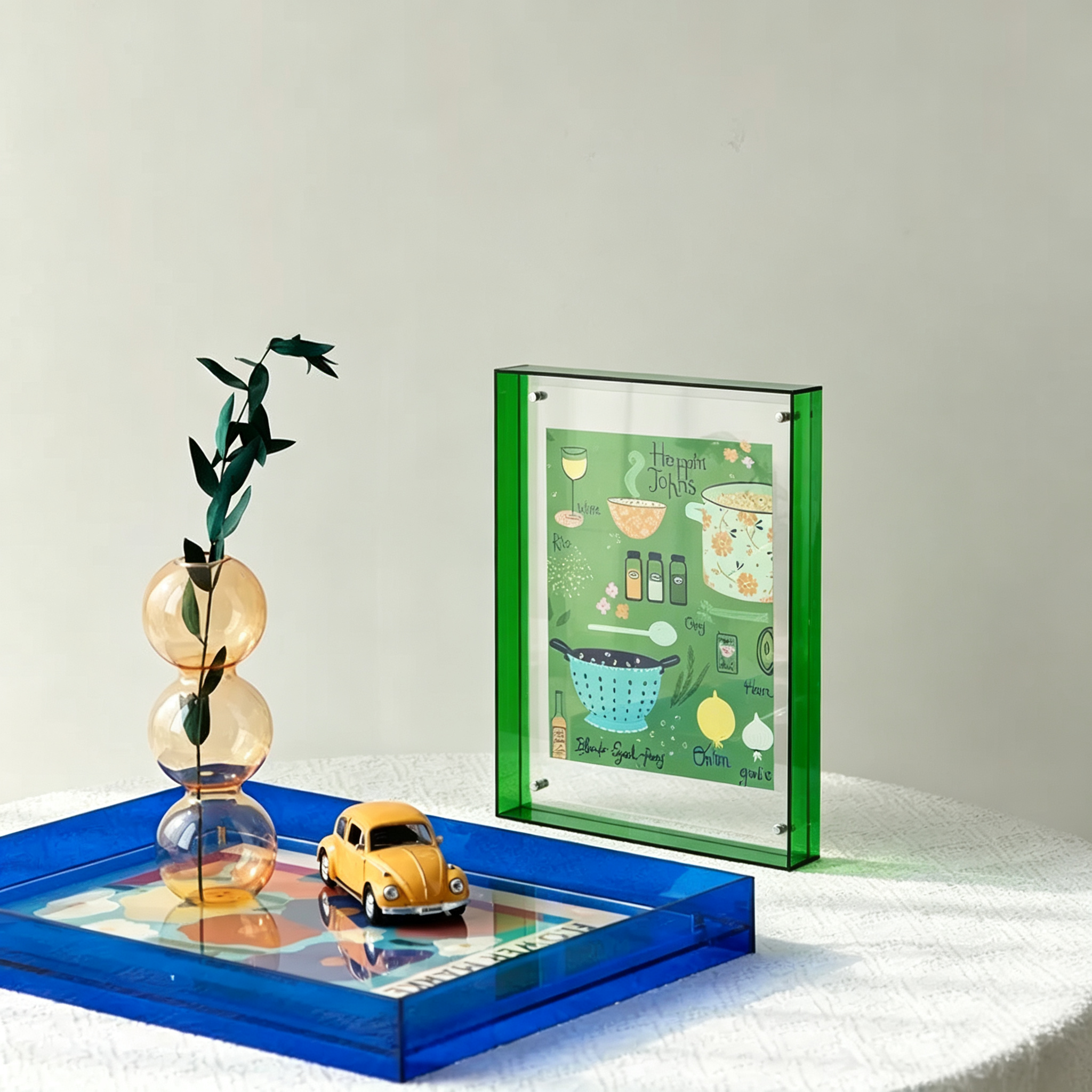Ins-style acrylic photo frame stand, transparent & colorful square picture frame