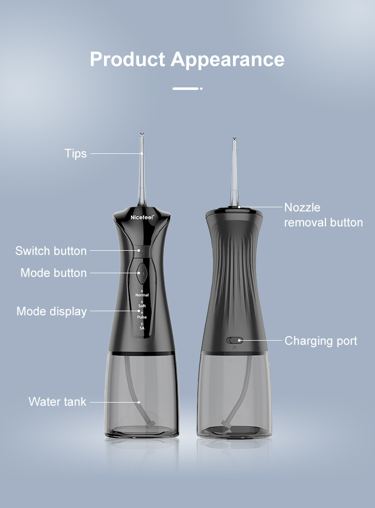 батарея Flosser воды черноты 1400mAh бесшнуровая привелась в действие устное Irrigator