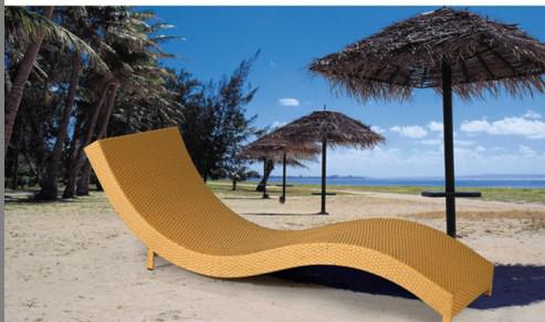 Outdoor rattan chaise lounge chair-16071