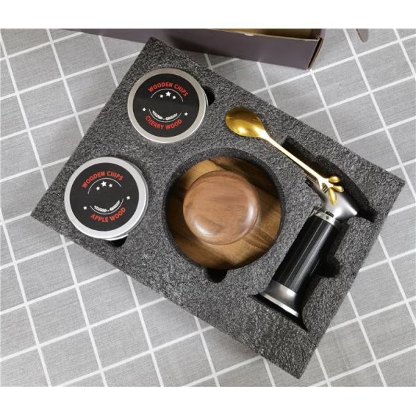 Venta caliente Kit de fumadores de cócteles de madera con 4 cajas Chips de madera antorcha personalizar Kit de infusión Set de whiskey Kit de fumadores de cócteles