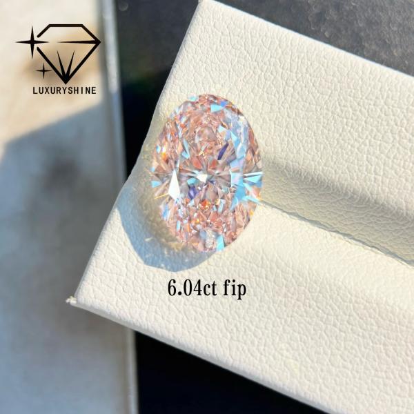 LuxuryShine 1-10CT Fancy pink Oval Lab Grown Diamond VVS-VS Loose Diamonds Customized jewelry with IGI Certificate﻿