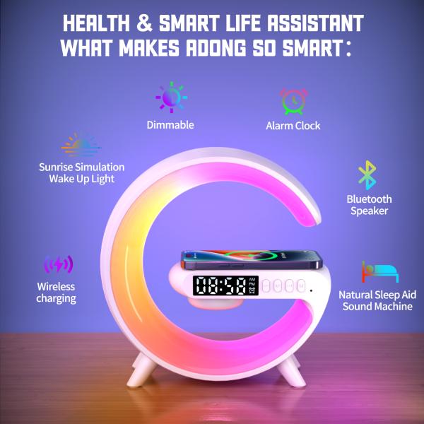5V USB MINI RGBIC LED Smart Light Music Sync Speaker With Wireless Change And Dimmable Black/White