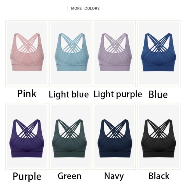 High Impact Support Womens Sports Yoga Bra Multi Strap Cross Shockproof