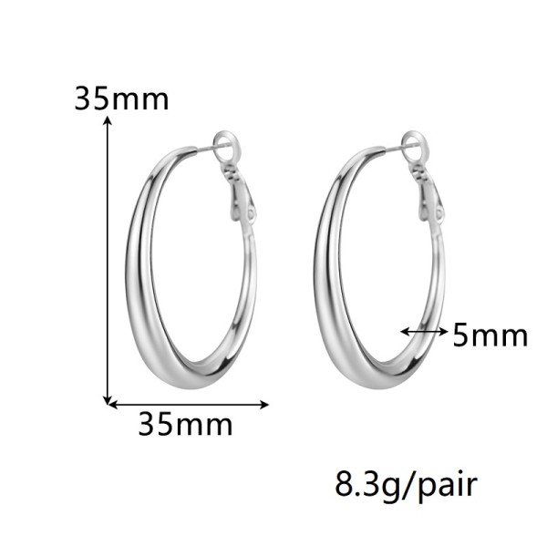 Fashion European and American Style Stainless Steel Hoop Earrings 18K PVD Plated Large Hoop Earrings for Women's Birthday Party