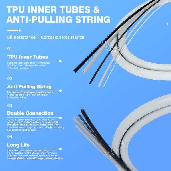 4 отверстия ручной трубы зубной силиконовый шланг трубы для высокоскоростной ручной трубы