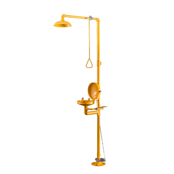 Adjustable Flow Emergency Shower And Eyewash SS304 With Linkage Cover